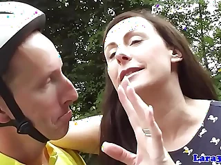 UK milf jizzed on while bore fingered